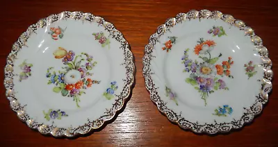 Buy Antique Dresden Porcelain Flower Spray Trinket Dishes, Donath & Co Germany • 34£