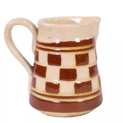 Buy Mocha Ware Pottery Miniature Checkerboard Pitcher Jug 1800s • 65£