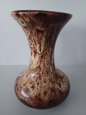 Buy Vintage Fosters Studio Pottery Cornwall Brown  Drip Glaze Vase • 7£
