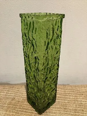 Buy Late 1960s - 1970s Davidson / Brama  Luna Range Green Square Glass Vase • 22.99£