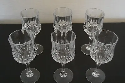 Buy Royal Doulton Hexagonal Rim Cut Crystal Wine Glasses X 6 / USED • 22£
