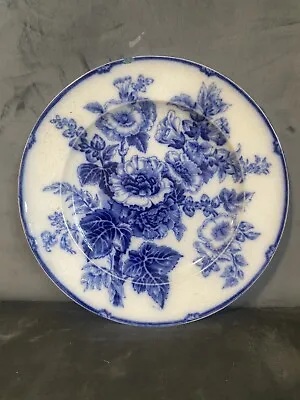 Buy Antique Wedgwood Flow Blue Dinner Plate Early Piece HollyHock  • 19.99£