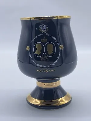 Buy Prinknash Pottery Charles And Diana Royal Wedding Gold And Black Cup Goblet • 14.99£