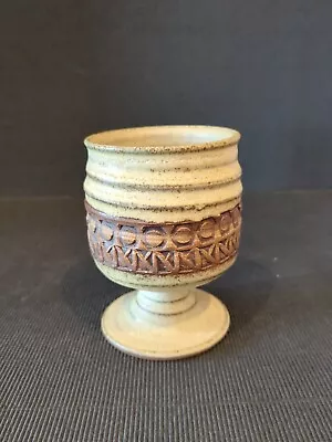 Buy Vintage * Broadstairs Pottery * Two-tone Brown Pottery Goblet • 8.99£