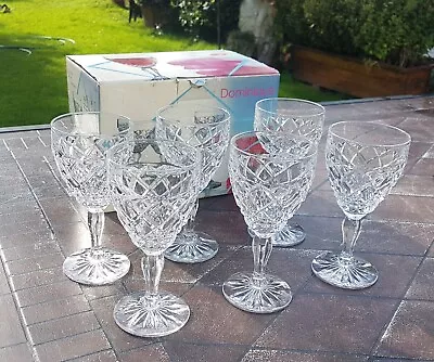 Buy 6 Boxed Vintage Bohemia 24% Lead Crystal Czech Dominique Wine Glasses Unused • 29.99£