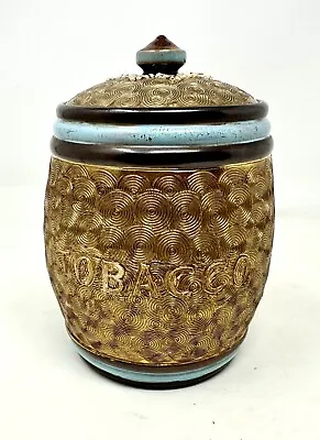 Buy Late 19 C. Vintage Doulton Lambeth Stoneware Tobacco Jar And Cover Gilded • 49.99£