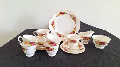 Buy Royal Vale Bone China 22 Pieces Tea Service Floral Design • 7.25£