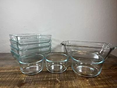 Buy Lot Of 7 Pyrex & 1 Arichor Storage Bowls Clear  Glass. • 14.65£