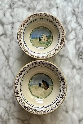 Buy Two Nicholas Mosse Pottery Soup Cereal Bowls Cat W/ Kitten 7”W X 2”H Ireland • 64.51£
