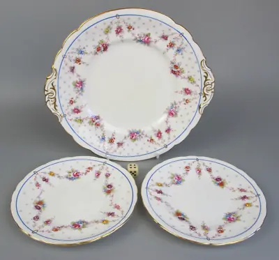 Buy Royal Crown Derby   Melrose  Plates: Cake Serving And 2 Tea/Side/Dessert. VTG • 39.99£
