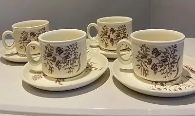 Buy Windswept J & G Meakin Pottery Set Of 8 - 4 X Cups And 4 X Saucers - Vintage • 16.90£