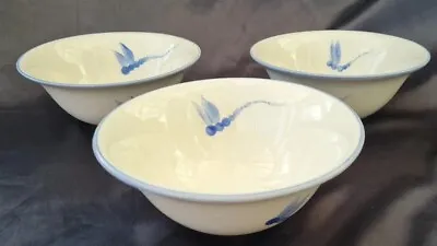 Buy Poole Pottery Dragonfly CEREAL PUDDING DESSERT BOWLS X 3 • 29.99£