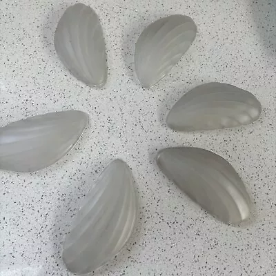 Buy Vintage Seashell Glass Scalloped Catch All Bowl Set Of Six  Dish Lalique Style • 39.99£