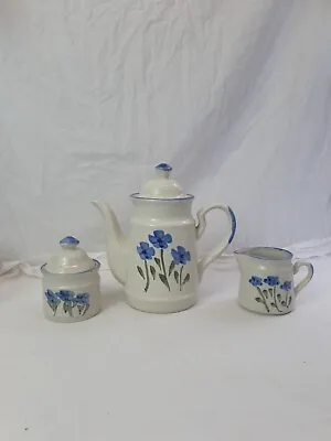 Buy Vintage Crown Dynasty Pretty Teapot Set  Hand Painted Floral  • 14.99£