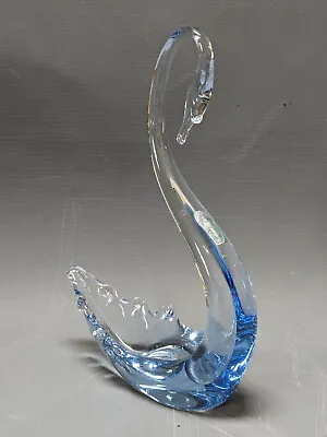 Buy Rare Early Whitefriars Sapphire Blue Crystal Glass Swan 1940-1963 Labelled Ex • 29.95£