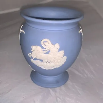 Buy Classic Wedgwood Jasperware Blue Round Vase Wow Rare • 17.58£