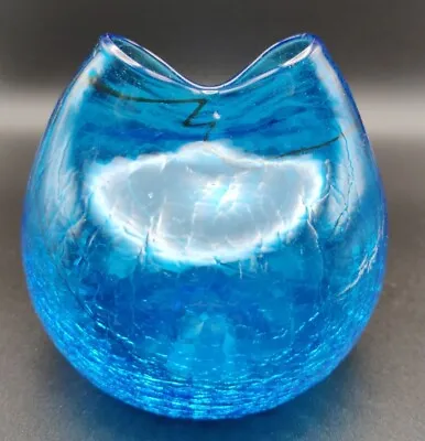 Buy Vintage Blenko Crackle Pinched Glass Vase • 42.69£