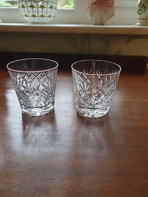 Buy 2X Unsigned  Webb Corbett Whisky Tumblers ( Glasses ) Georgian Pattern 9 Cm • 20£