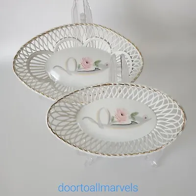 Buy Vintage Porcelain Bowls Trinket Dish Floral Pattern Romanian Handmade (Pick 2) • 12.62£