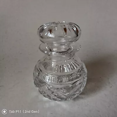 Buy  Crystal Cut Glass Clear Jar With Lid Height 5 1/2 Inches • 9.99£