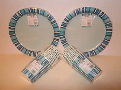 Buy Let's Party Tableware - Blue & White Paper Plates And Cups - 20 Of Each • 9.99£