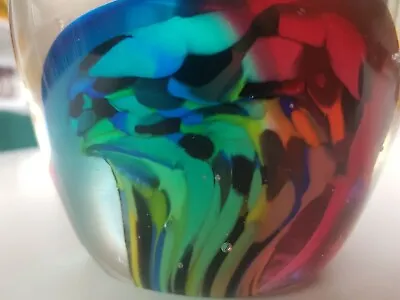 Buy Stunning Art Glass Tealight Candle Holder. Possibly Murano? Vibrant Colours.  • 20£