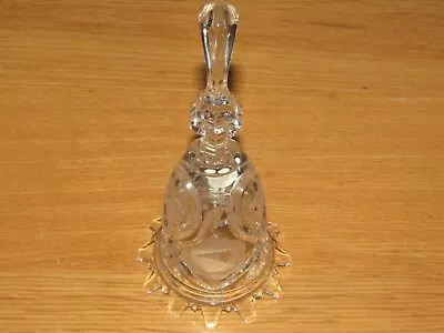 Buy Cut Glass Etched Bell, Unusual Design, 7 Inches, With Clapper, Great Condition • 6.99£