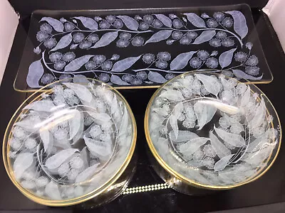 Buy Vintage Chance Glass Dessert Service Serving Plate  6 X Small Bowls • 20£