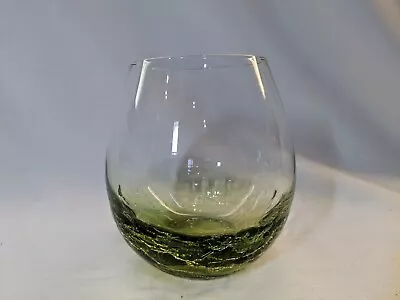 Buy Pier 1 Olive Green 4  Crackle Bottom 16 Oz Stemless Wine Cocktail Glass • 19.27£