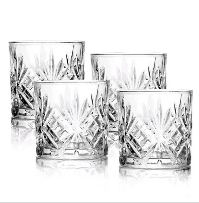 Buy 4 Whisky Tumbler Glasses 330 Ml Dishwasher Safe Ernesto Stylish Designer Cut Set • 12.98£
