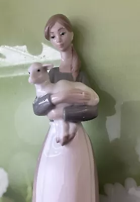 Buy LLADRO  Lady With Sheep Vintage Retired Porcelain Figurine Large 11 Inches • 5.99£