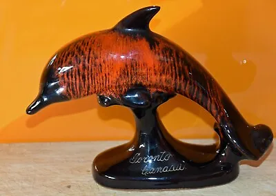 Buy Blue Mountain Canada Pottery Red Glazed Pottery Dolphin 14cms High  Toronto • 8£