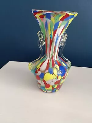 Buy Multi Coloured Vintage Murano Art Glass Vase • 3.20£
