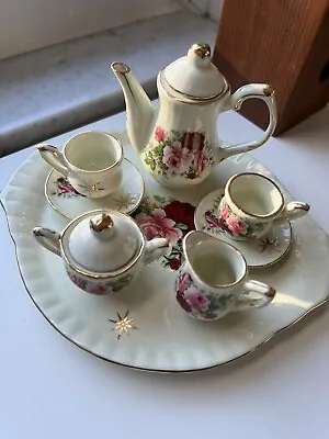Buy Baum Bros Miniature Tea Set Victorian Rose Childs Porcelain Pink Floral Vintage • 39.83£