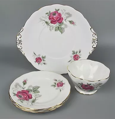 Buy Cake Dessert Tea Plate Set. Royal Standard Bone China - Pink Roses. Vintage. • 22.99£