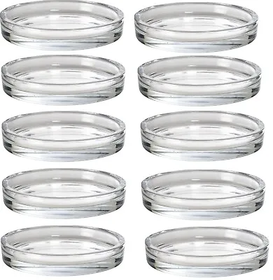 Buy 1-10 Glass Round Candle Holder Plates Cup Mat Plate 11cm Coaster Pillar Church • 19.95£