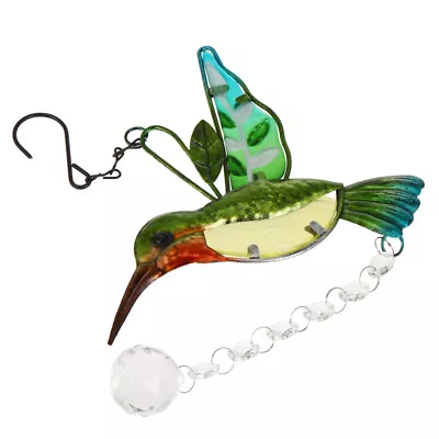 Buy Handcrafted Stained Glass Hummingbird Sun Catcher - Perfect For Window Decor! • 10.75£