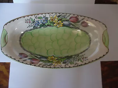 Buy Maling Green  Springtime  Oval Bowl - Very Good Condition - No Cracks/chips • 10£