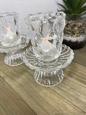 Buy Party Lite Fairy Glass Candle Votive Holders Cottage Romantic Victorian MCM • 19.02£
