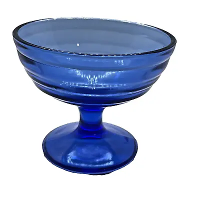 Buy Hazel Atlas Moderntone Sherbet Dish Cobalt Blue 3.5 Inches By 3 Inches High • 7.29£