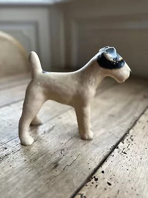 Buy Vintage Ceramic Pottery Fox Terrier Dog Ornament. Antique Style Matt Bisque Hom. • 23£