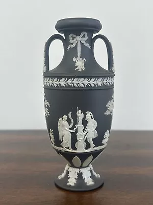 Buy Wedgwood Jasperware Minature Trophy Vase Black Urn Vase Wegwood • 199£