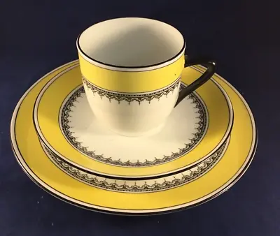 Buy Foley China 1047 Pattern Yellow, White & Black Tea Trio (Cup, Saucer, Side Plate • 19.99£