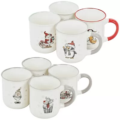 Buy 4x200ml Childrens Christmas Ceramic Mugs Coffee Hot Cocoa Cups Tea Xmas Gift Set • 11.69£