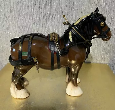 Buy BESWICK HORSE SHIRE MARE MODEL No. 818 HARNESSED BROWN BAY GLOSS PERFECT • 69.99£