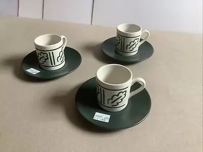 Buy Hornsea Pottery - Forest - 3 Coffee Cups & Saucers -  Vintage • 8£