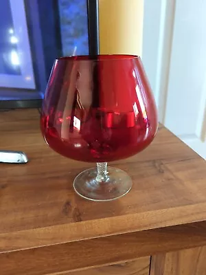 Buy Large Red Retro Brandy Glass • 12£
