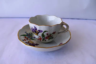 Buy Antique Mocha Porcelain Cup With Flower Motif Meissen Decorative Collectibles K • 176£