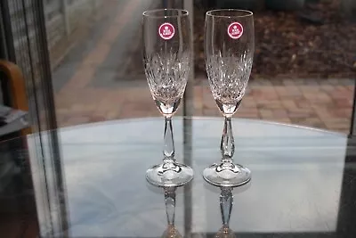 Buy Vintage Pair Of Royal Albert Cut Glass Champagne Flutes • 10£