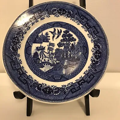 Buy Gridley Willow Hotel Ware Vintage Plate England 7” Blue & White • 16.38£